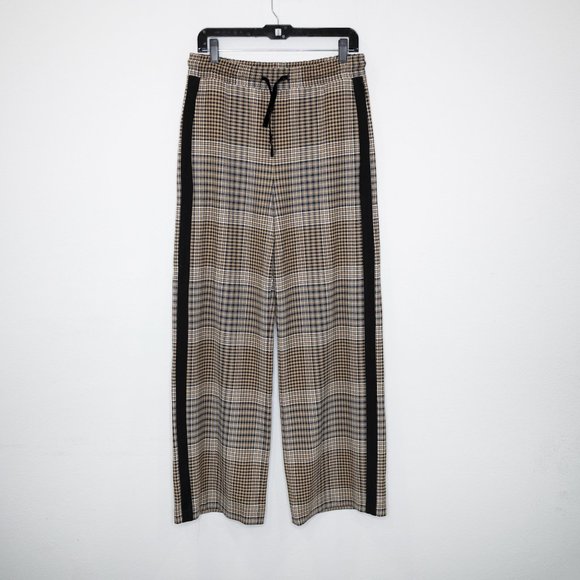 SOLD Maje Parma Jacquard Plaid Wide Leg Pants Academia Preppy Nerdcore GG11 - Picture 2 of 9
